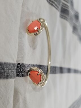 Kendra Scott Gold-Plated Open Cuff with Coral Stones